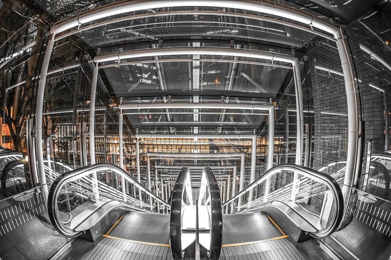 Escalator image. Shooting Location: Tokyo metropolitan area
