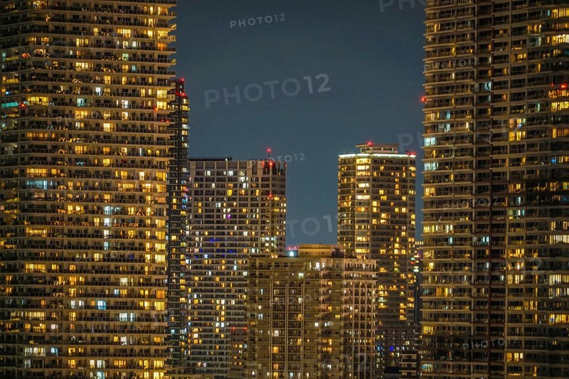 Tokyo night view seen from the Toyosu. Shooting Location: Tokyo metropolitan area