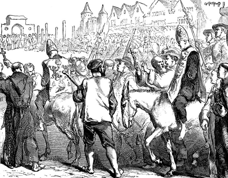 An auto-da-fé or auto da fé, auto de fe, the ritual of public penance, Inquisition punishment, execution by the civil authorities, 16th Century, Autodafé, Glaubensgericht, von der Inquisition verurteilte werden zur Hinrichtung geführt, 16. Jahrhundert