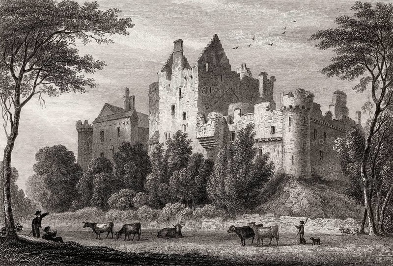 Craigmillar Castle, Edinburgh, Scotland, 19th century, from Modern Athens by Th. H. Shepherd
