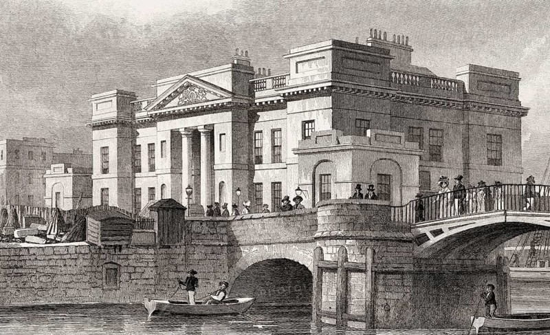 Custom House, Leith, Edinburgh, Scotland, 19th century, from Modern Athens by Th. H. Shepherd