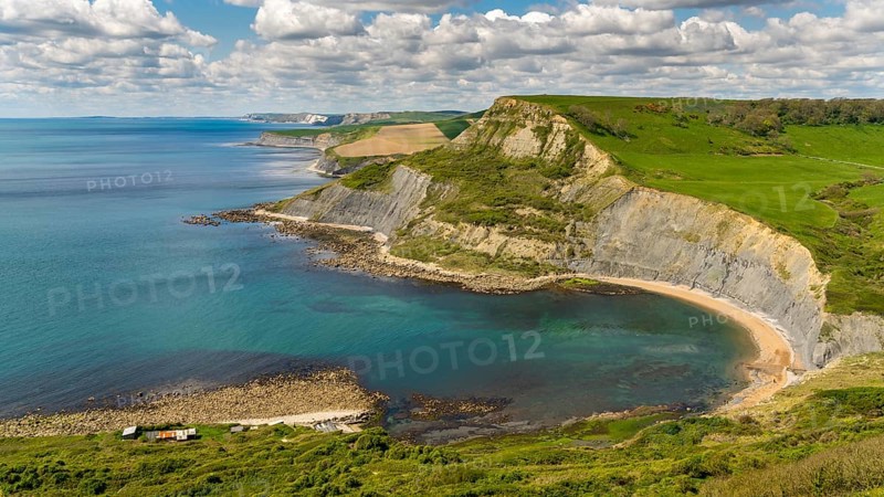 View from the South West Coast Path over Chapman's Pool, near Worth Matravers, Jurassic Coast, Dorset, UK