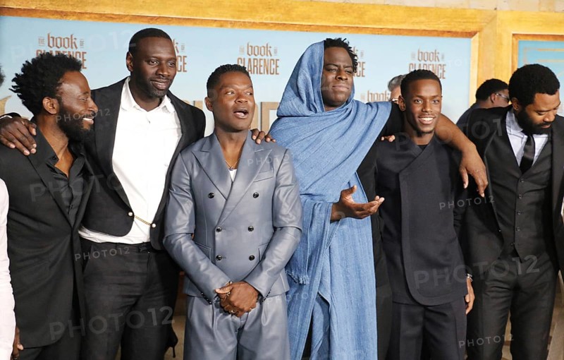 Nicholas Pinnock, David Oyelowo, Jeymes Samuel, Caleb McLaughlin, Babs Olusanmokun, Omar Sy and Micheal Ward at the Los Angeles premiere of 'The Book of Clarence' held at the Academy Museum of Motion Pictures in Los Angeles, USA on January 5, 2024., Los Angeles, California, USA