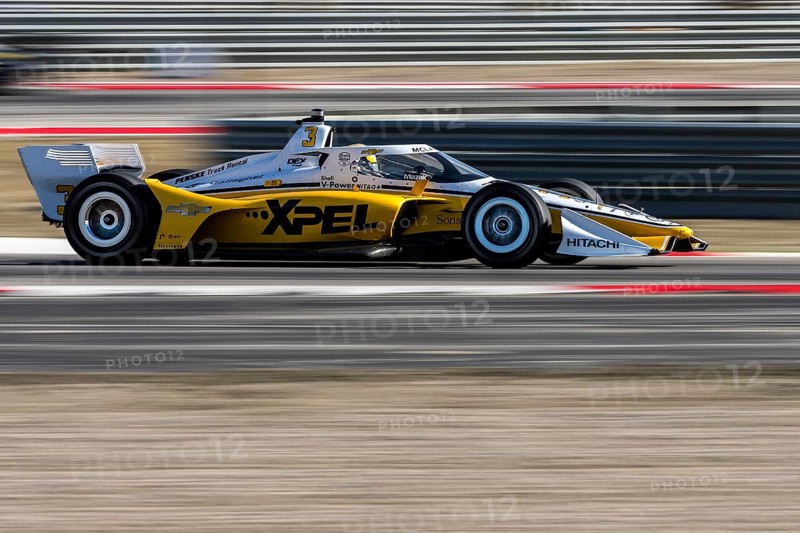 SCOTT MCLAUGHLIN (3) of Christchurch, New Zealand drives through the turns during a practice session for the Inaugural Thermal Club $1 Million Challenge at The Thermal Club in Thermal, CA