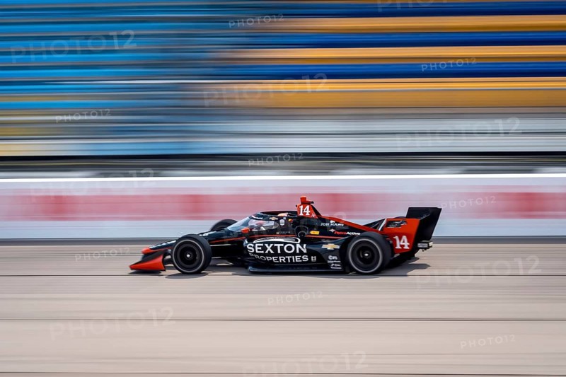 SANTINO FERRUCCI (14) of Woodbury, Connecticut practices for the Hy-Vee Homefront 250 at Iowa Speedway in Newton, IA