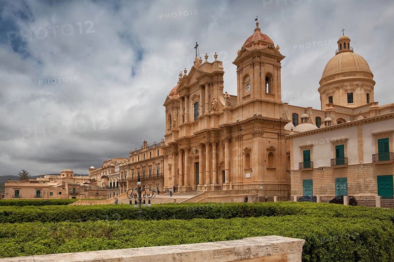 Castel Duomo - Baroque style cathedral in old town Noto, Sicily, Italy