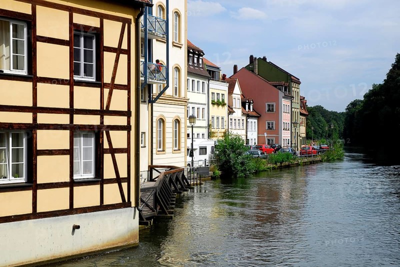 Half-timbered house on the Regnitz River, UNESCO World Heritage Bamberg, Upper Franconia, Bavaria, Germany