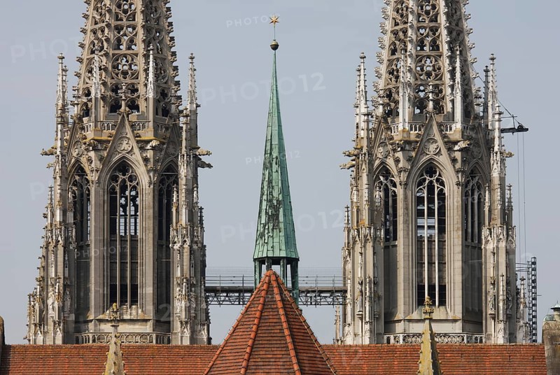 View from east, detail, St., Saint, Saint