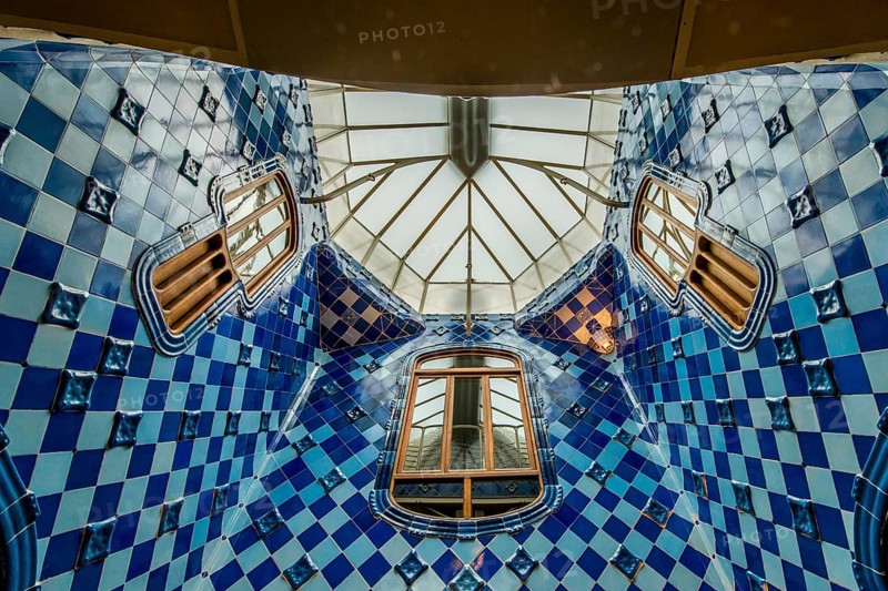 Interior of Casa Batllo modernism design by Antoni Gaudi, old town, barcelona, spain