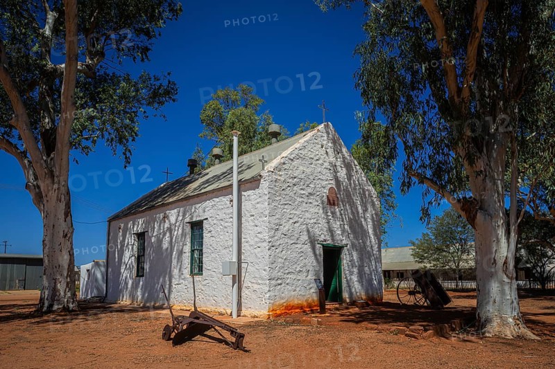 Former church in the museum village of Herrmannsburg, also known as Ntaria, former mission station, Northern Territory, Australia