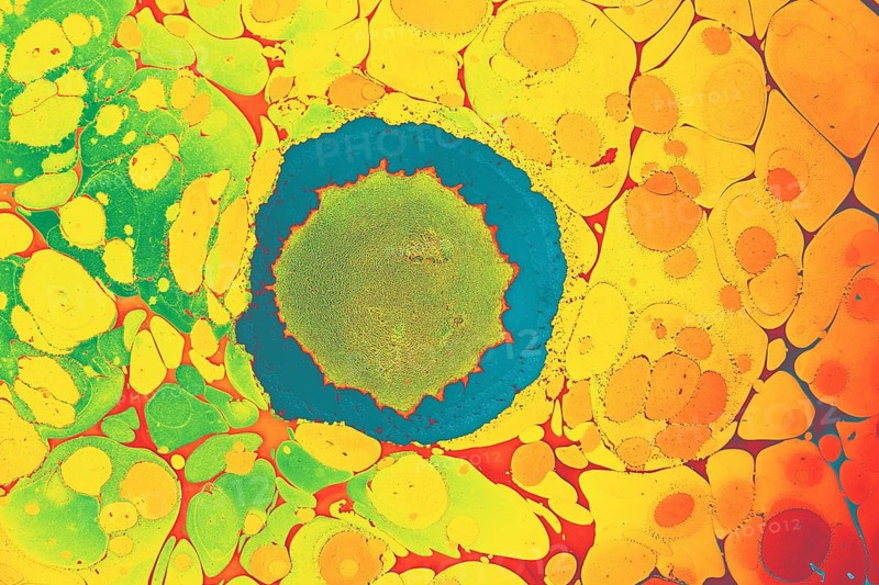 Beautiful abstract art of Ebru marbling painting techniques on water with acrylic paints