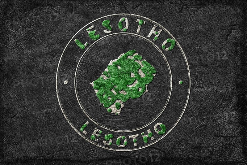 Map of Lesotho Reforestation Green Agenda, Climate Message