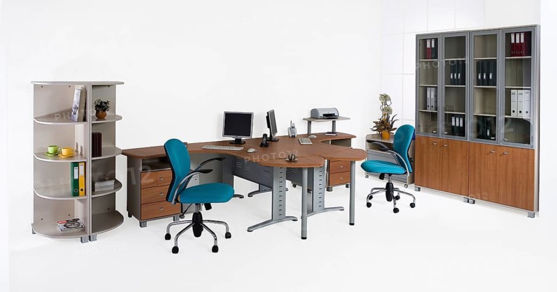 Office furniture on a white background, Novosibirsk, Russia