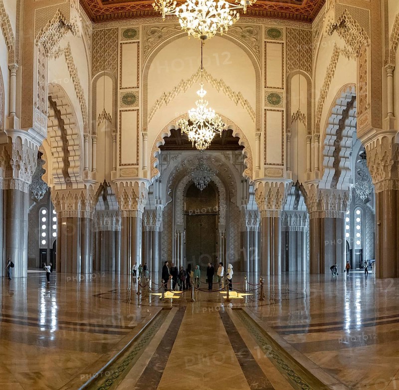 Casablanca, Morocco, 29 March, 2024: tourists enjoying a visit and guided tour of the Hassan II Mosque in downtown Casablanca