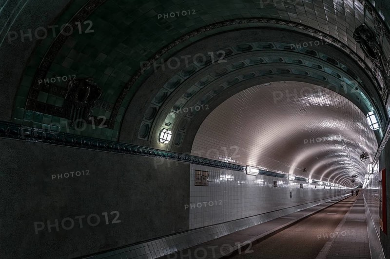 The old St. Pauli Elbe Tunnel in Hamburg, Germany