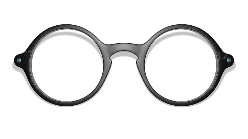 3d illustration of black glasses on white background