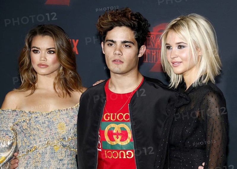 Paris Berelc, Emery Kelly and Isabel May at the Netflix's season 2 premiere of 'Stranger Things' held at the Regency Village Theatre in Westwood, USA on October 26, 2017