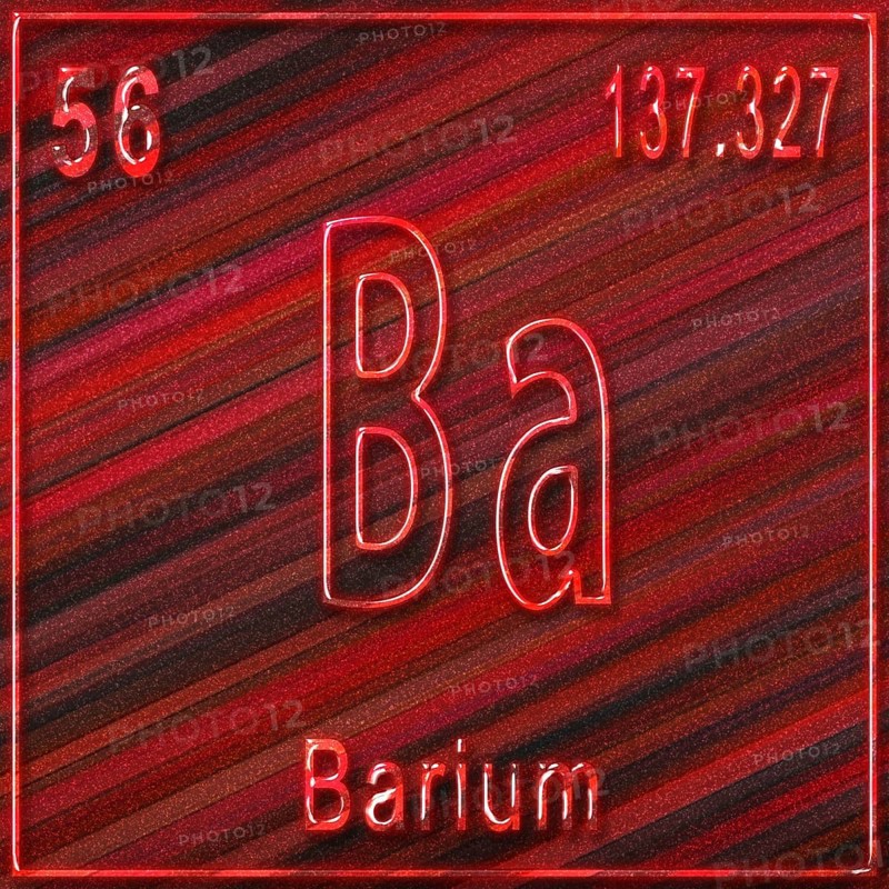 Barium chemical element, Sign with atomic number and atomic weight, Periodic Table Element