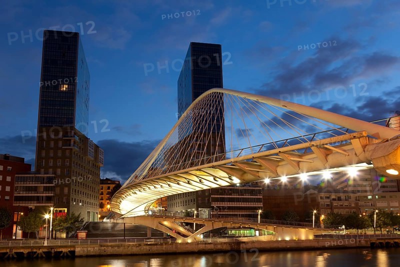 Zubi Zuri Bridge, Bilbao, Bizkaia, Spain