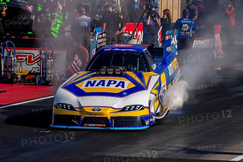 NHRA driver, Ron Capps, prepares to qualify for the Dodge Power Brokers NHRA Mile-High Nationals in Morrison, CO, USA