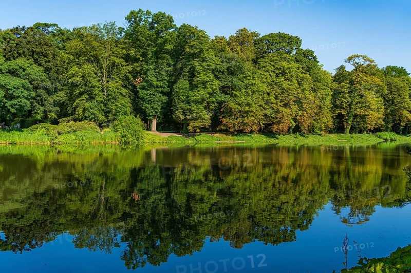 The lake at Royal Baths Park, Warsaw, Poland