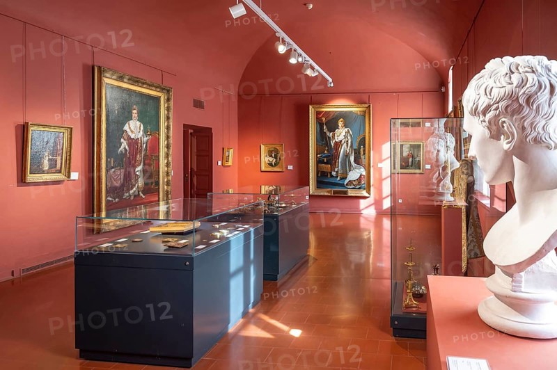 Napoleon Bonaparte in busts and paintings in the Salle Fesch of the Musee Fesch, Ajaccio, Corsica, France