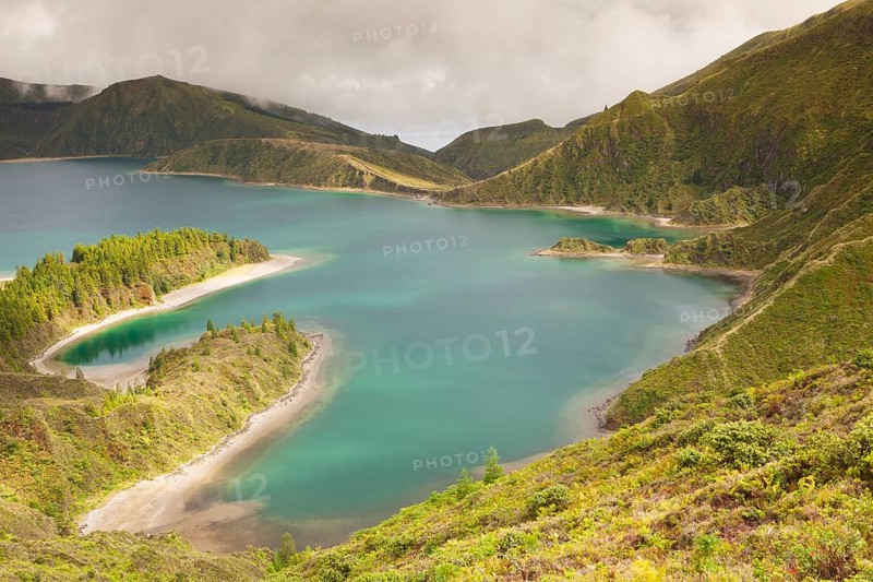 Caldera Lago di Fogo - lake on Sao Miguel Island, Azores, Portugal
