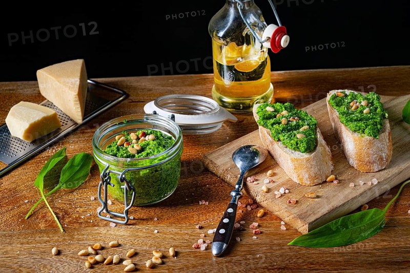 Delicious wild knob pesto with pine nuts