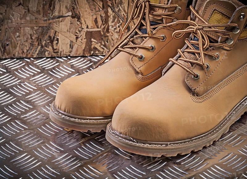 Working boots very close up view