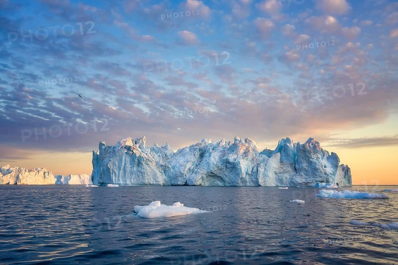 Greenland Ilulissat glaciers at fjord Disco Bay West Greenland