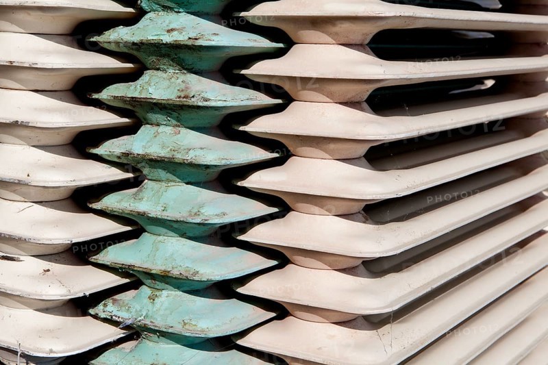 Old cast iron household radiators