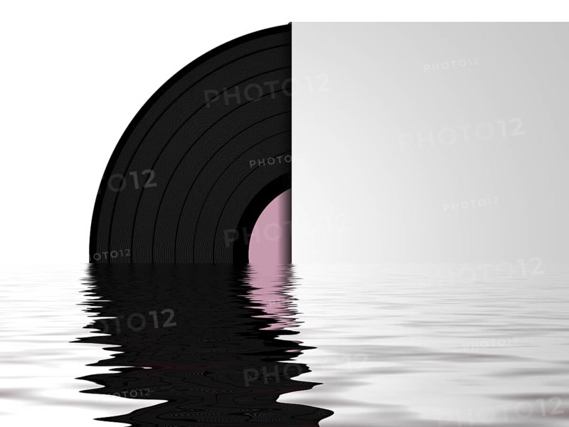 2d illustration of a vinyl record with water