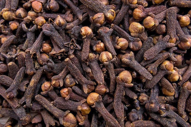 Aromatic Cloves in Rich Brown Tones, Full Frame View, Top View