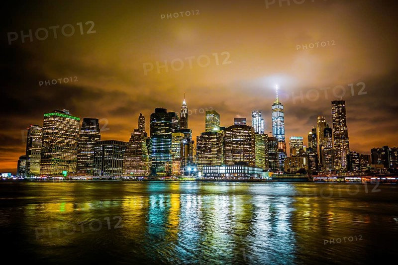 New York Manhattan night view. Shooting Location: New York, Manhattan