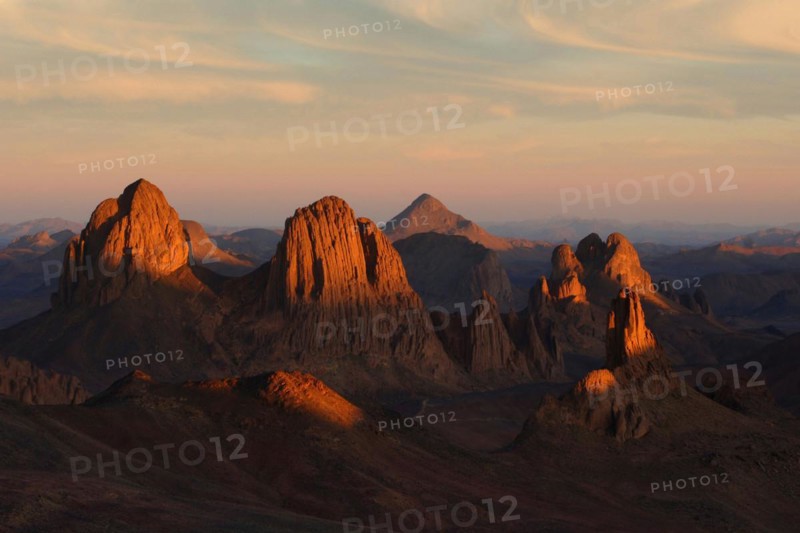 Desert landscape, Tin Akascheker, Algeria, rock formations, Algeria