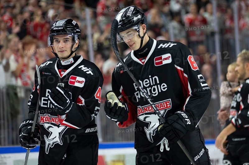 LanxessArena, Cologne, North Rhine-Westphalia, Kevin Niedenz (Cologne Sharks, #46), PENNY DEL, Cologne Sharks - Adler Mannheim on 22/09/2024 at the LanxessArena in Cologne Germany