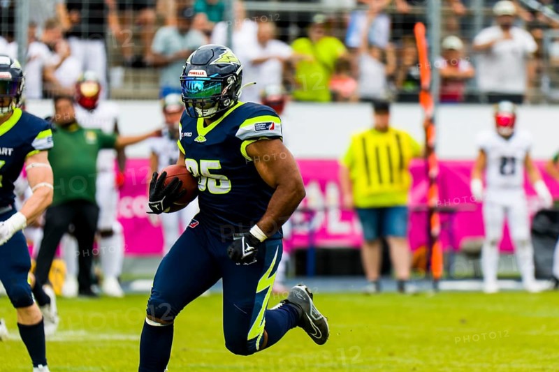 European League of Football, ELF/ Game :  Barcelona Dragons at  Stuttgart Surge on July. 23. 2023 ,in the Gazi Stadium , Stuttgart ,  Germany