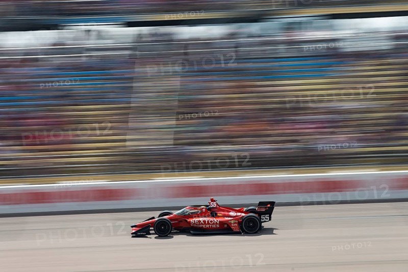 BENJAMIN PEDERSEN (R) (55) of Copenhagen, Denmark drives on track during the HyVee Indycar Weekend at Iowa Speedway in Newtown IA
