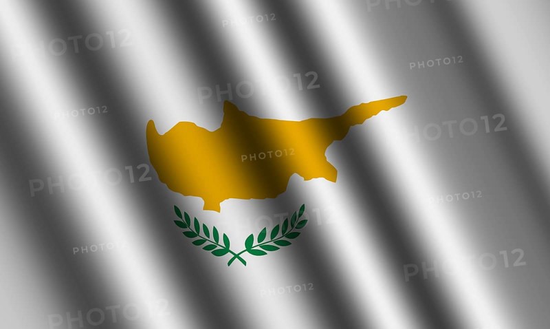 The Cypriot flag flying in the wind