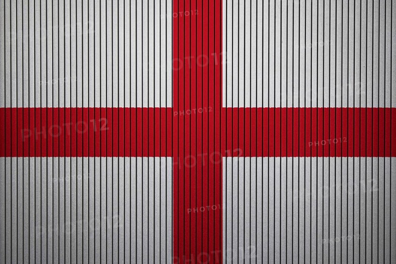 England Flag painted on the cracked grunge concrete wall