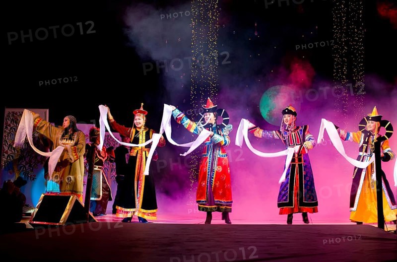 ULAN-UDE, RUSSIA - OCTOBER 29: Asian models demonstrate a dresses in ethnic style at the international asian fashion festival on October, 29, 2009 in Ulan-Ude, Buryatia, Russia