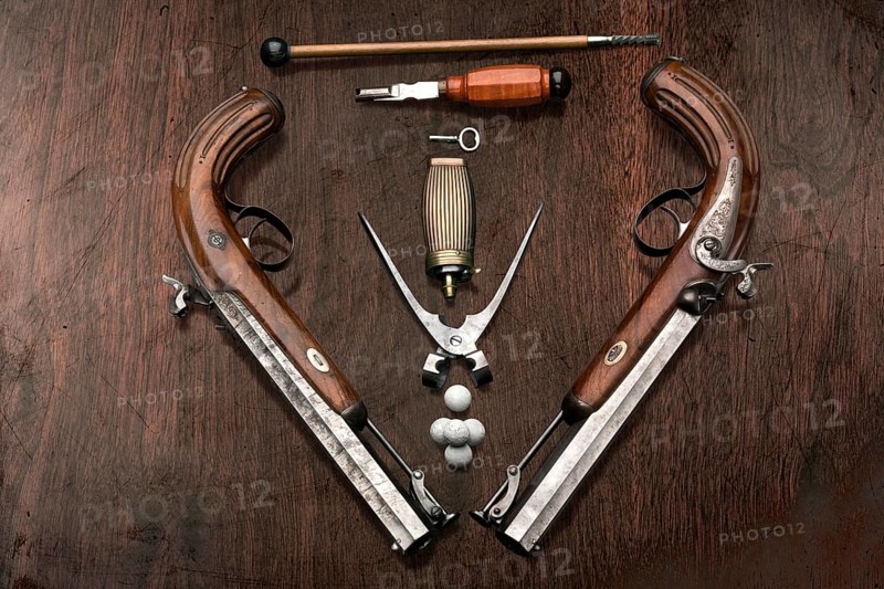 Duelling pistols became an indispensable attribute of high-ranking personalities, as was already the case at the end of the 18th century. Handmade in Germany around 1850