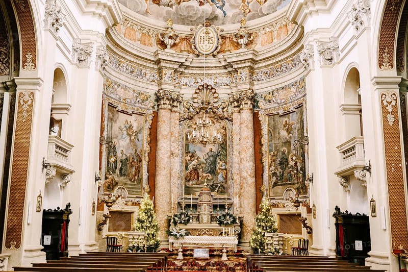 Dubrovnik, Croatia - 04 may 2016: Interior of the church of Saint Ignatius in Dubrovnik, Croatia