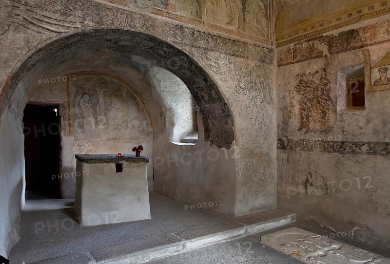 Italy S-Tyrol Naturns St Prokulus Choir and eastern part of south wall of NW, St, Sankt, Saint