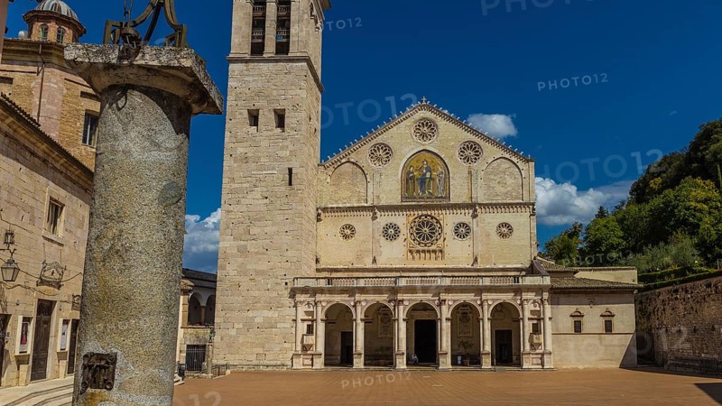Outside view of the beautiful Duomo of Spoleto Italy