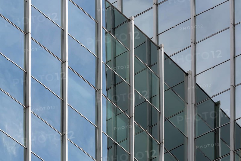 Facade of a modern office building in Frankfurt, Germany