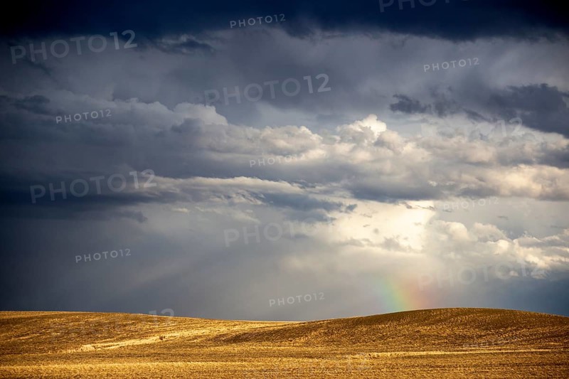 Ominous Storm Clouds Prairie Summer Rural Scene
