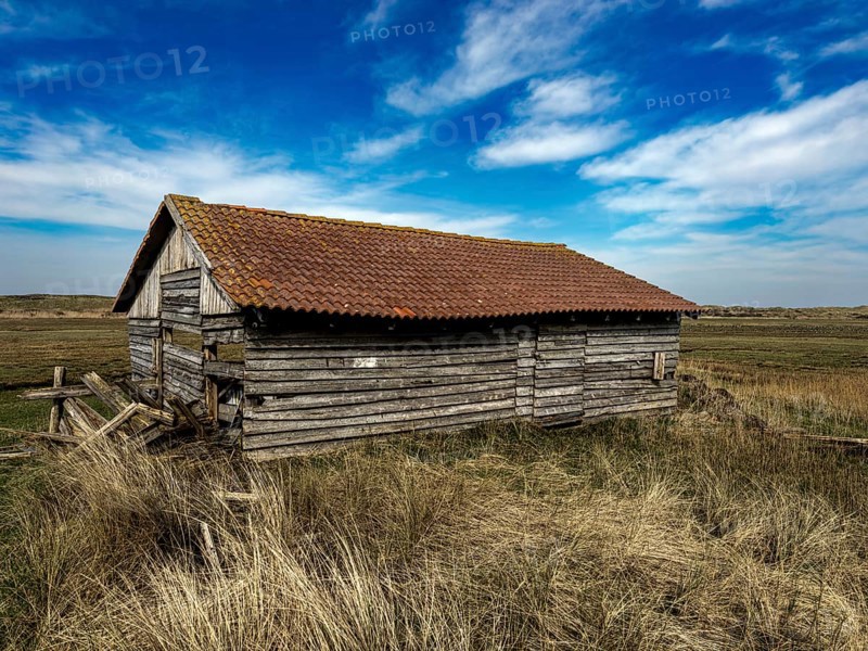Old barn on Juist, East Frisian Islands, Germany