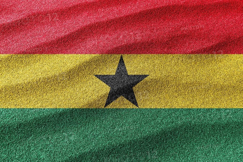 Ghana sand flag, national flag sand background