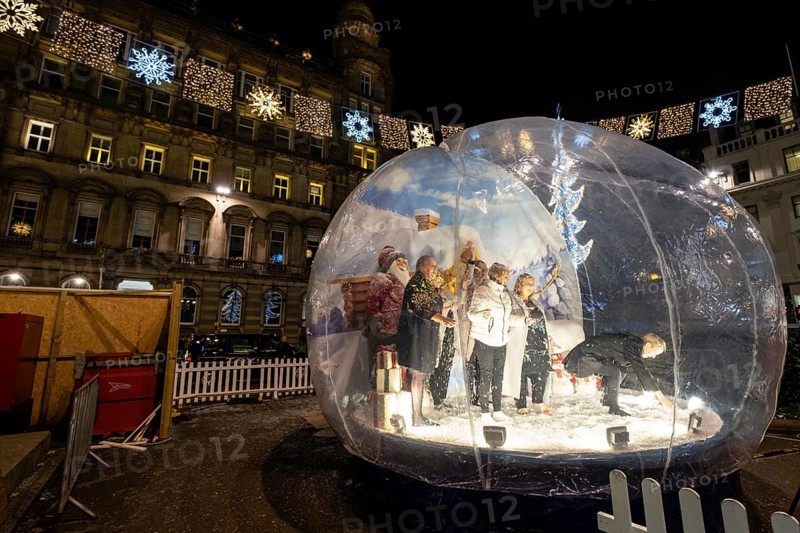 Mercado de Navidad de George Square, Glasgow, lowands, Reino Unido